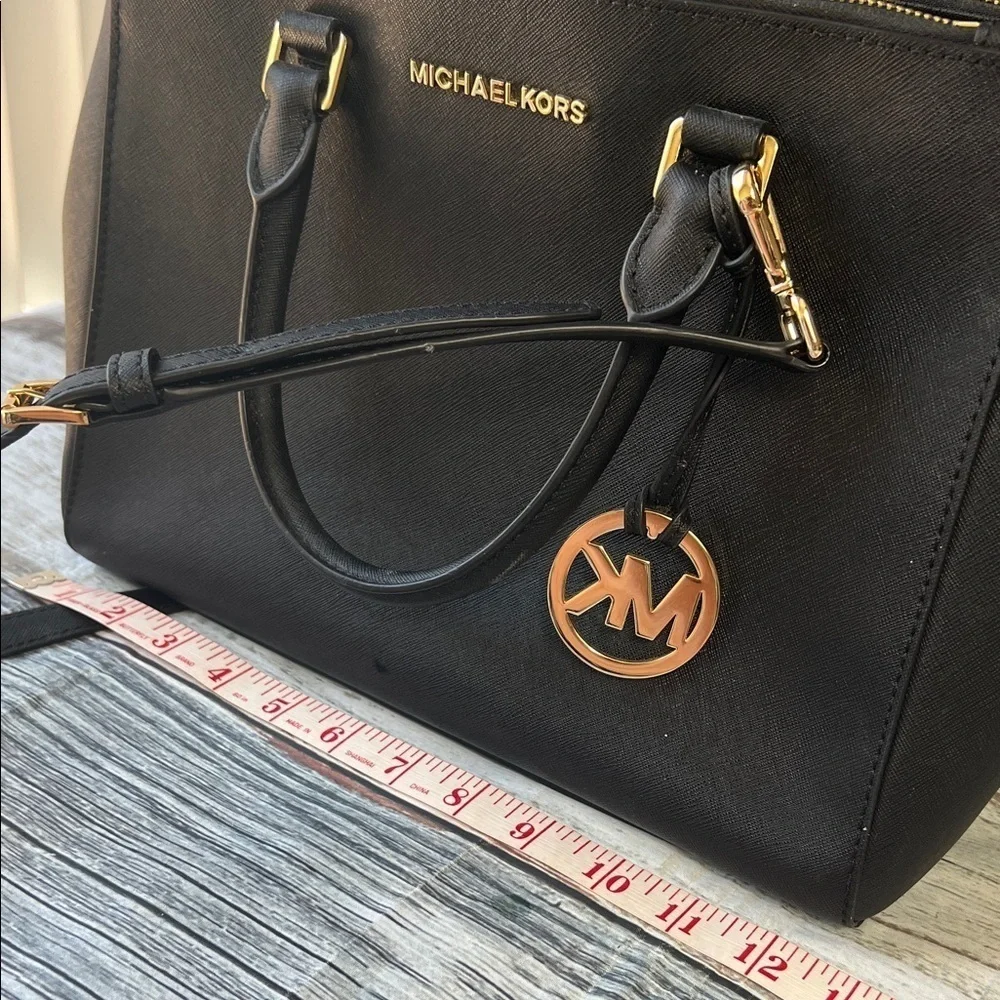 Michael Kors Sheila Large Satchel with Gold Color Accent